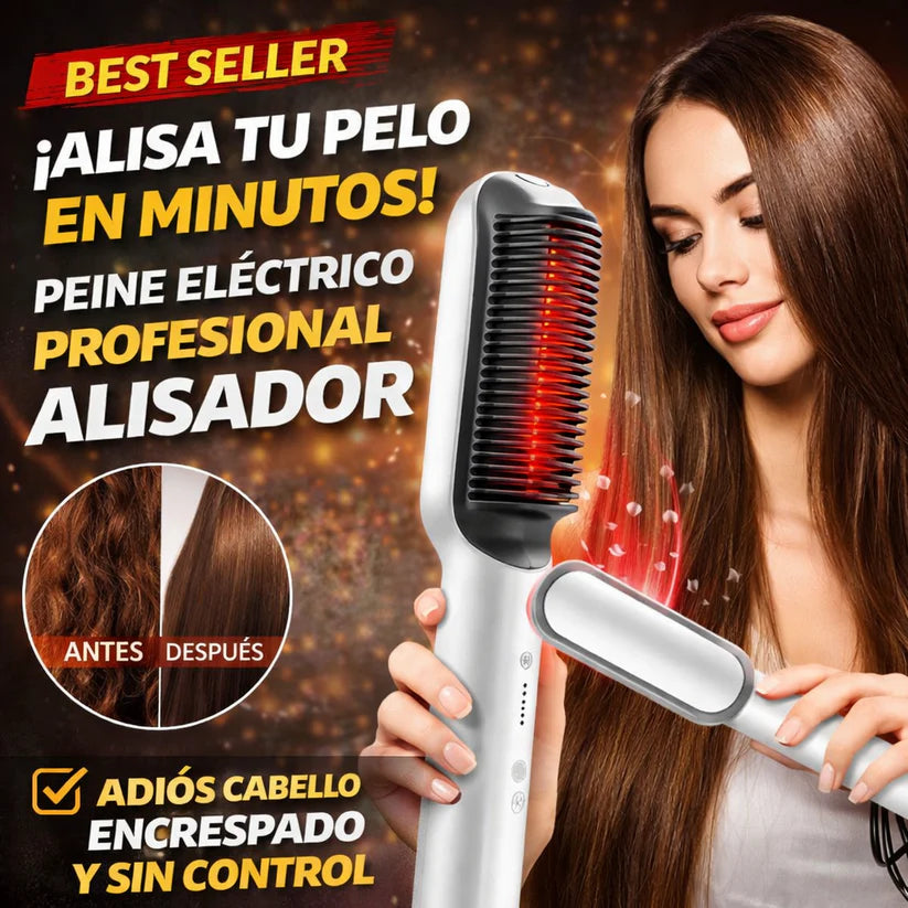 Peine eléctrico alisador de pelo profesional