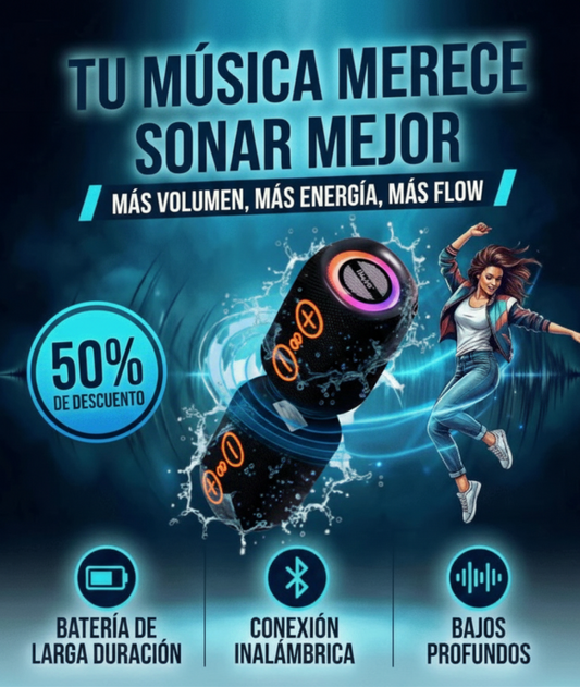 Parlante Bluetooth Magnético 2 en 1 con Sonido Estéreo Separable y Resistente al Agua